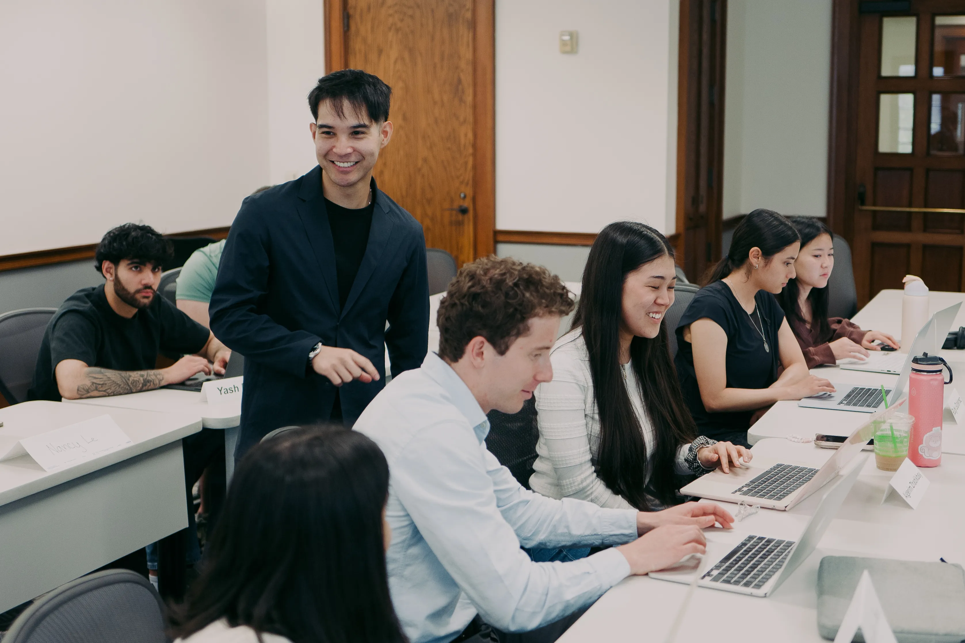 Students building during the working session