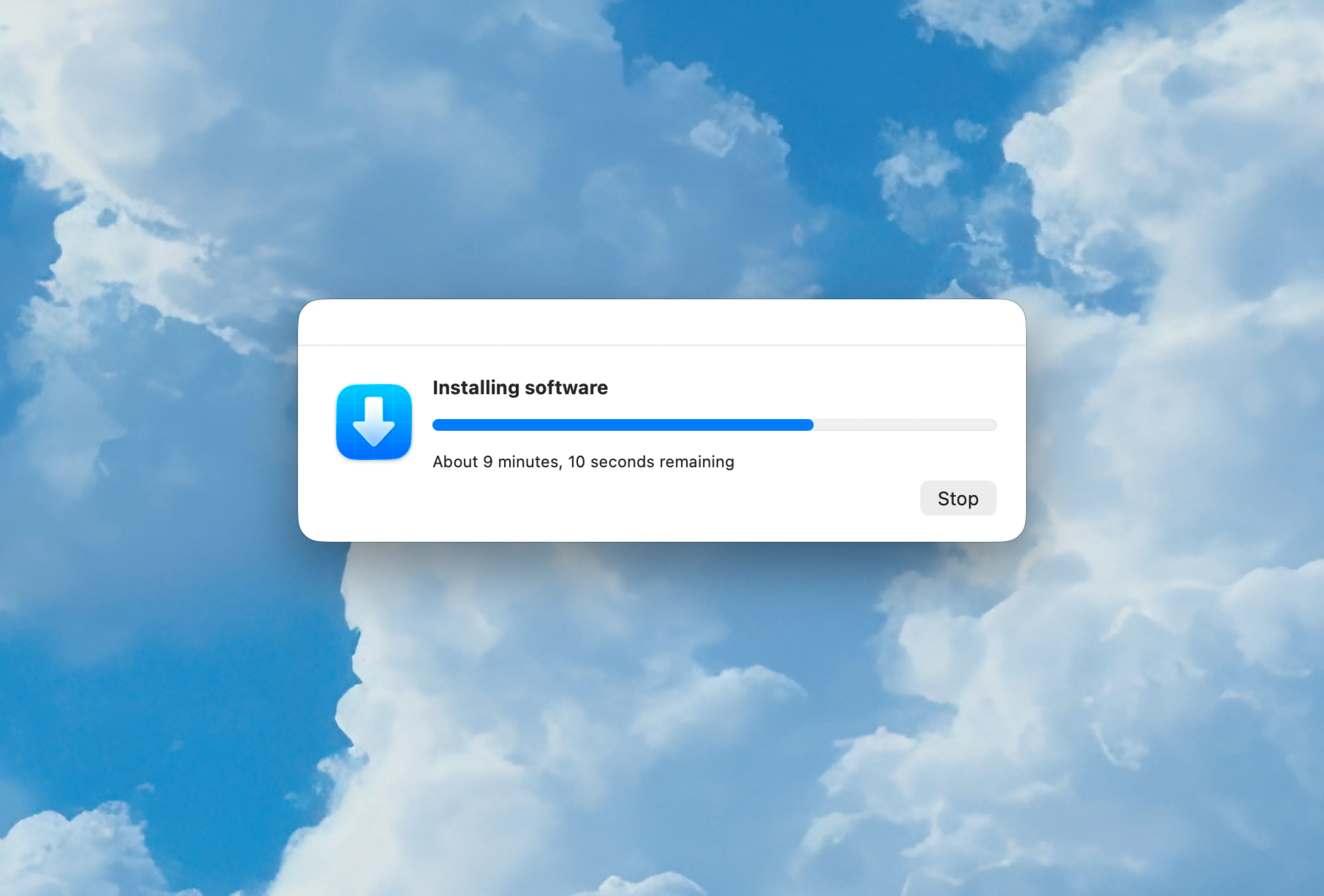 Xcode Command Line Tools installing with progress bar